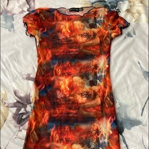 Aesthetic Mesh PLT Bodycon Dress